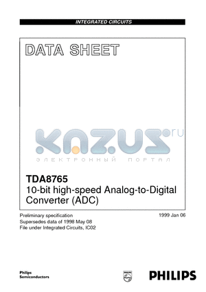 TDA8765H/5 datasheet - 10-bit high-speed Analog-to-Digital Converter ADC