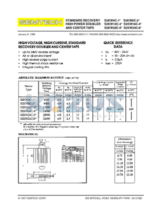 S2KW16C-4 datasheet - STANDARD RECOVERY HIGH POWER DOUBLER AND CENTER TAPS