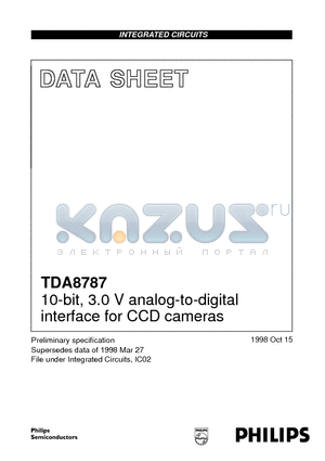 TDA8787HL datasheet - 10-bit, 3.0 V analog-to-digital interface for CCD cameras