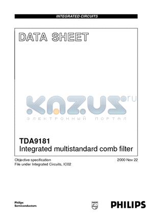 TDA9181P datasheet - Integrated multistandard comb filter