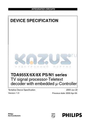 TDA956XPS datasheet - TV signal processor-Teletext decoder with embedded m-Controller