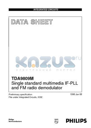TDA9809 datasheet - Single standard multimedia IF-PLL and FM radio demodulator