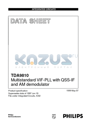 TDA9810T datasheet - Multistandard VIF-PLL with QSS-IF and AM demodulator