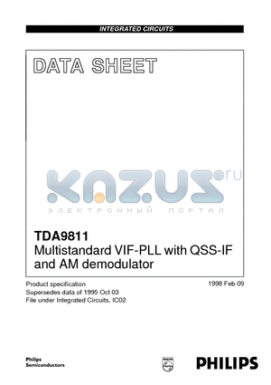 TDA9811 datasheet - Multistandard VIF-PLL with QSS-IF and AM demodulator