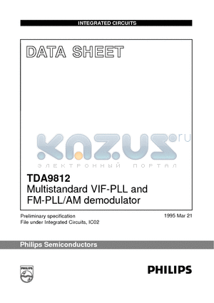 TDA9812 datasheet - Multistandard VIF-PLL and FM-PLL/AM demodulator