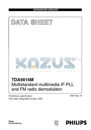 TDA9816M datasheet - Multistandard multimedia IF-PLL and FM radio demodulator
