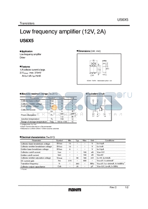 US6X5 datasheet - Low frequency amplifier (12V, 2A)