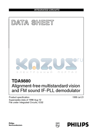 TDA9880 datasheet - Alignment-free multistandard vision and FM sound IF-PLL demodulator