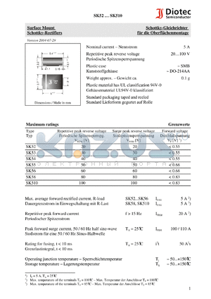 SK55 datasheet - Surface Mount Schottky-Rectifiers