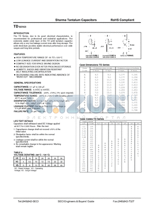 TDB335K25CB datasheet - Tantalum Capacitors