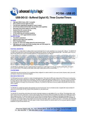USB-DIO-32 datasheet - Enclosure, module and screw terminal board