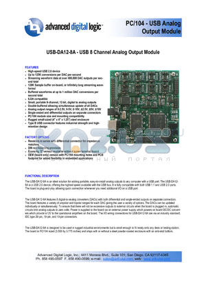 USB-DA12-8A datasheet - Enclosure, module and screw terminal board