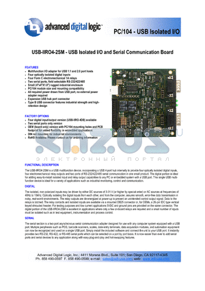 USB-IIRO-4DB datasheet - Enclosure and multifunction module
