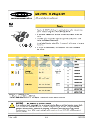 S30RW3FF400 datasheet - Sensors - ac-Voltage