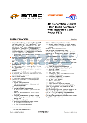 USB2228-NU-05 datasheet - 4th Generation USB2.0 Flash Media Controller with Integrated Card Power FETs