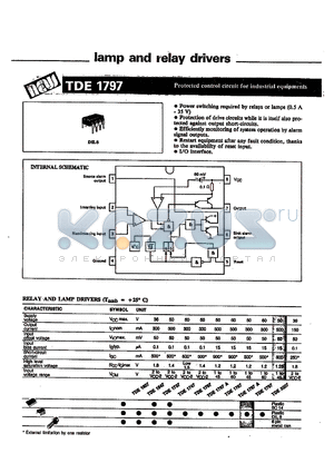 TDE1607 datasheet - LAMP AND RELAY DRIVERS