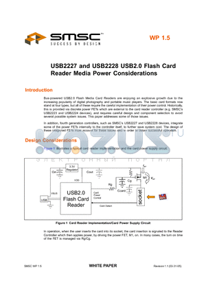 USB2228 datasheet - Flash Card Reader Media Power Considerations