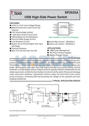 SP2525A-1EN/TR datasheet - USB High-Side Power Switch