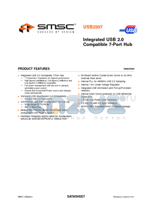 USB2507-ADT datasheet - Integrated USB 2.0 Compatible 7-Port Hub