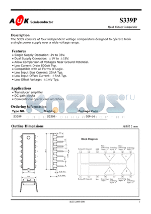 S339P datasheet - Quad Voltage Comparator