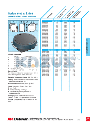 S3483-390M datasheet - Surface Mount Power Inductors