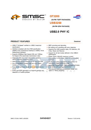 USB3250 datasheet - USB2.0 PHY IC