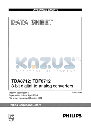 TDF8712T datasheet - 8-bit digital-to-analog converters
