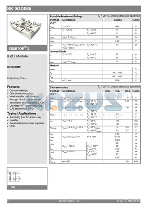 SK9GD065 datasheet - IGBT Module