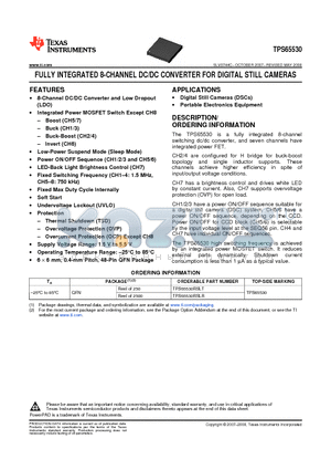 TPS65530_08 datasheet - FULLY INTEGRATED 8-CHANNEL DC/DC CONVERTER FOR DIGITAL STILL CAMERAS