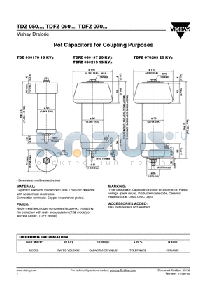 TDFZ060215 datasheet - Pot Capacitors for Coupling Purposes