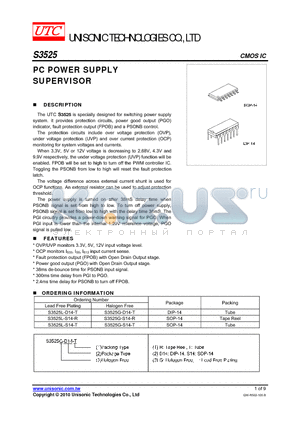 S3525G-S14-R datasheet - PC POWER SUPPLY SUPERVISORS