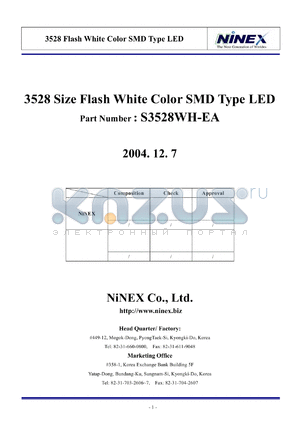 S3528WH-EA datasheet - 3528 Size Flash White Color SMD Type LED