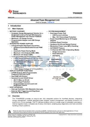 TPS658622B datasheet - Advanced Power Management Unit