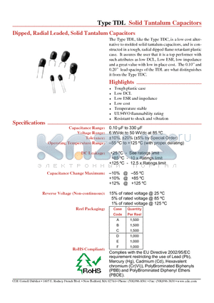 TDL104J006T2C datasheet - General Purpose Coupling Transformers