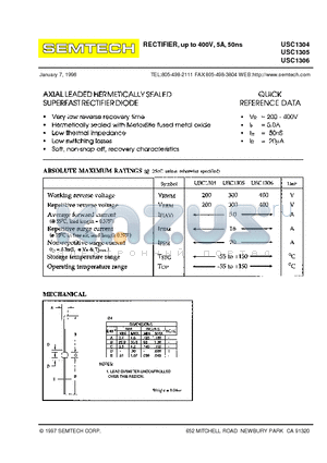 USC1306 datasheet - RECTIFIER, up to 400V, 5A, 50ns