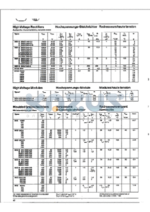 SKB212L5A datasheet - High voltage Rectifiers