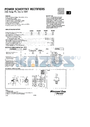 USD520 datasheet - POWER SCHOTTKY RECTIFIERS