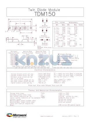 TDM15010D datasheet - Twin Diode Module