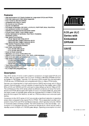 USD700 datasheet - 0.35 um ULC Series with Embedded DPRAM