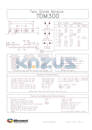 TDM30004D datasheet - Twin Diode Module