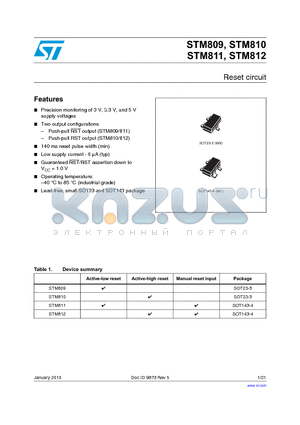 STM810 datasheet - Reset circuit