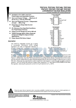 TPS7148QDRG4 datasheet - LOW-DROPOUT VOLTAGE REGULATORS