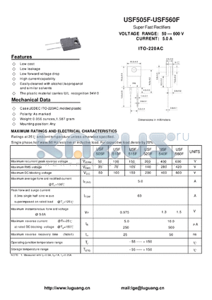 USF560F datasheet - Super Fast Rectifiers