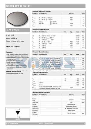 SKCD121C060I3 datasheet - CAL-DIODE