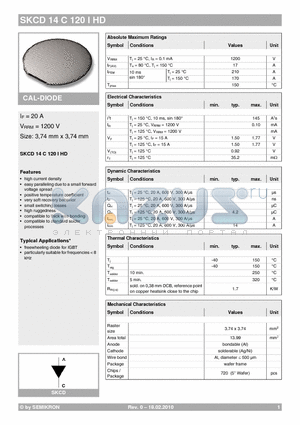 SKCD14C120IHD_10 datasheet - CAL-DIODE