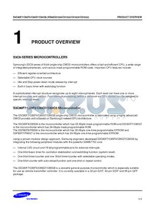 S3C80F9 datasheet - S3C8-SERIES MICROCONTROLLERS