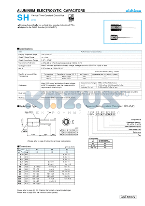 USH1E220MPD datasheet - ALUMINUM ELECTROLYTIC CAPACITORS