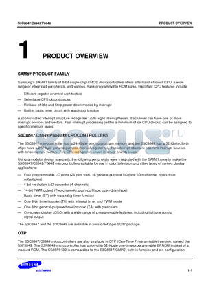 S3C8847 datasheet - SAM87 family of 8-bit single-chip CMOS microcontrollers