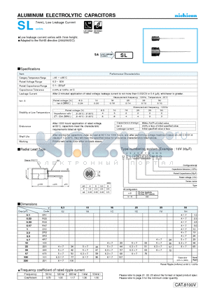 USL1E220MDD datasheet - ALUMINUM ELECTROLYTIC CAPACITORS