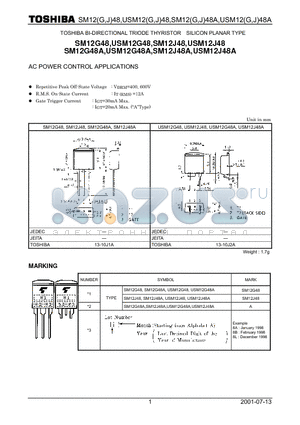 USM12J48A datasheet - AC POWER CONTROL APPLICATIONS